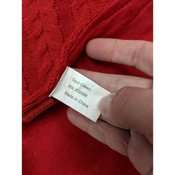 Cable Knit Red Christmas Tree Skirt 48" Hobby Lobby - Picture 3 of 5